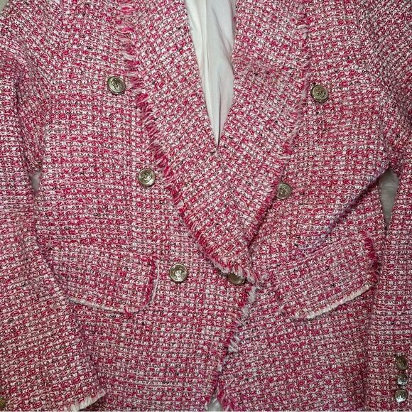 Aqua Tweed Double Breasted Blazer - Picture 4 of 7